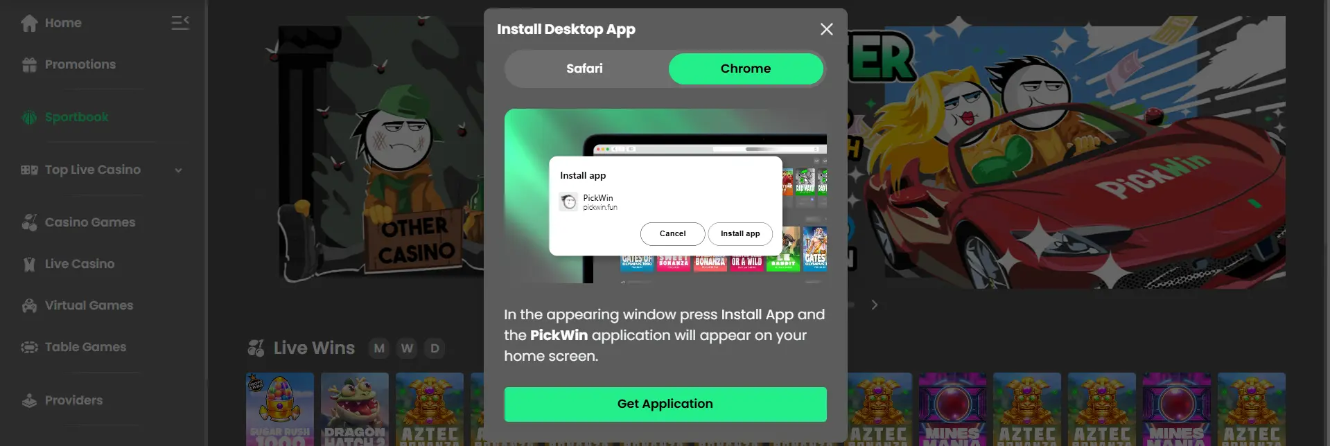 PickWin mobile